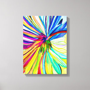 Rainbow gerbera colourful flower  canvas print