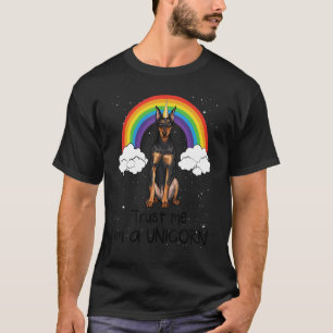 Rainbow German Pinscher Trust Me I'm A Unicorn Dog T-Shirt