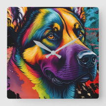 Rainbow German Shepherd Watercolor