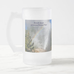 Rainbow Geyser Yellowstone National Park Frosted Glass Beer Mug