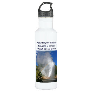 Rainbow Geyser Yellowstone w/ Famous Emerson Quote 710 Ml Water Bottle