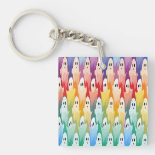 Rainbow Ghosts Key Ring
