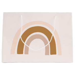 rainbow gift bag in pink neutrals for birthday