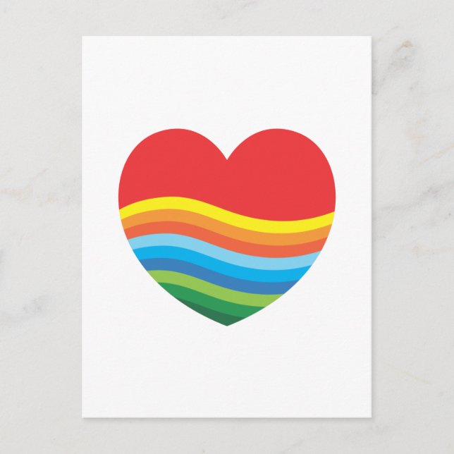 Rainbow Gift Popular Present Heart Postcard (Front)