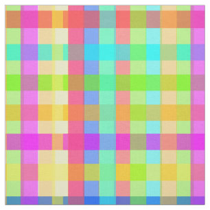 Rainbow Gingham Fabric