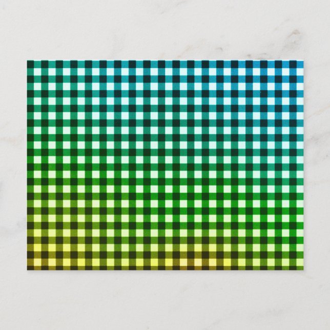 Rainbow gingham pattern postcard (Front)