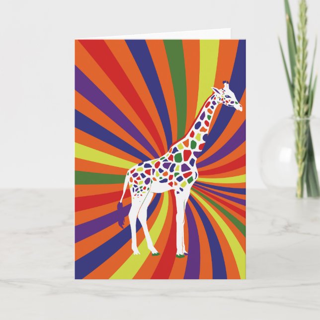 Rainbow Giraffe Art Card (Front)