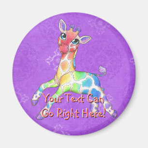 Rainbow Giraffe Magnet