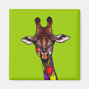 Rainbow Giraffe Magnet