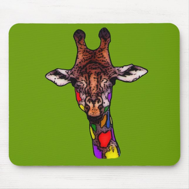 Rainbow Giraffe Mousepad (Front)