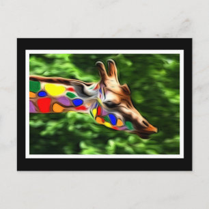 Rainbow Giraffe Postcard