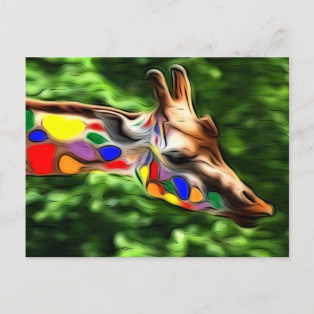 Rainbow Giraffe Postcard (Front)