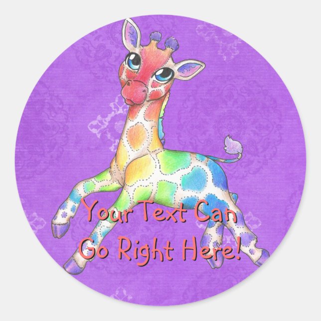 Rainbow Giraffe Stickers (Front)