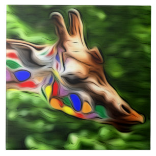 Rainbow Giraffe Tile