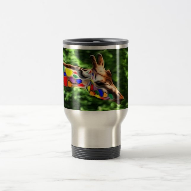 Rainbow Giraffe Travel Mug (Center)