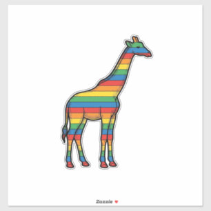 Rainbow Giraffe Vintage Engraving Vector Design_1