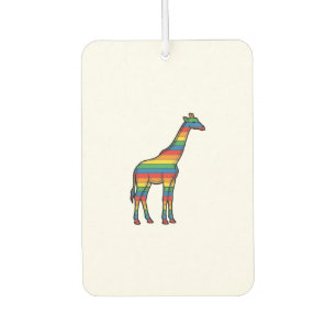 Rainbow Giraffe Vintage Engraving Vector Design_1 Car Air Freshener
