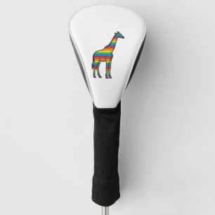 Rainbow Giraffe Vintage Engraving Vector Design_1 Golf Head Cover