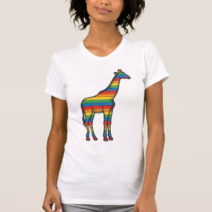 Rainbow Giraffe Vintage Engraving Vector Design_1 T-Shirt