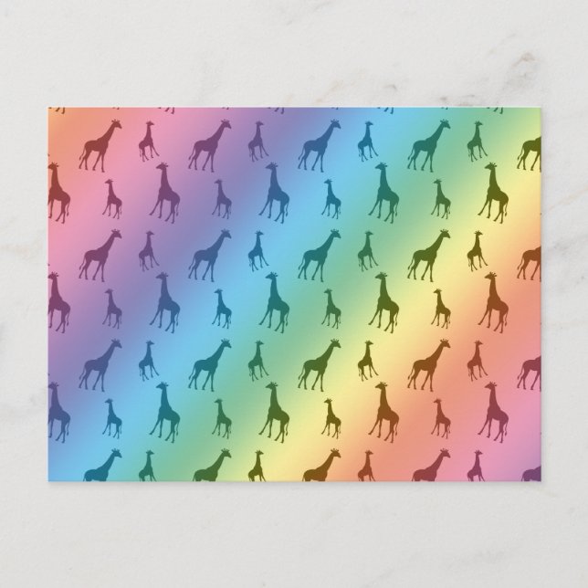 Rainbow giraffes postcard (Front)