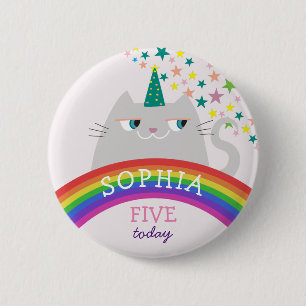 Rainbow Girl Birthday 6 Cm Round Badge