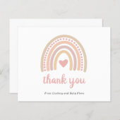 Rainbow Girl Budget Baby Shower Thank You Card (Front/Back)