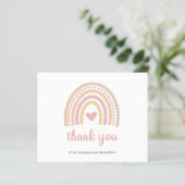 Rainbow Girl Budget Baby Shower Thank You Card (Standing Front)