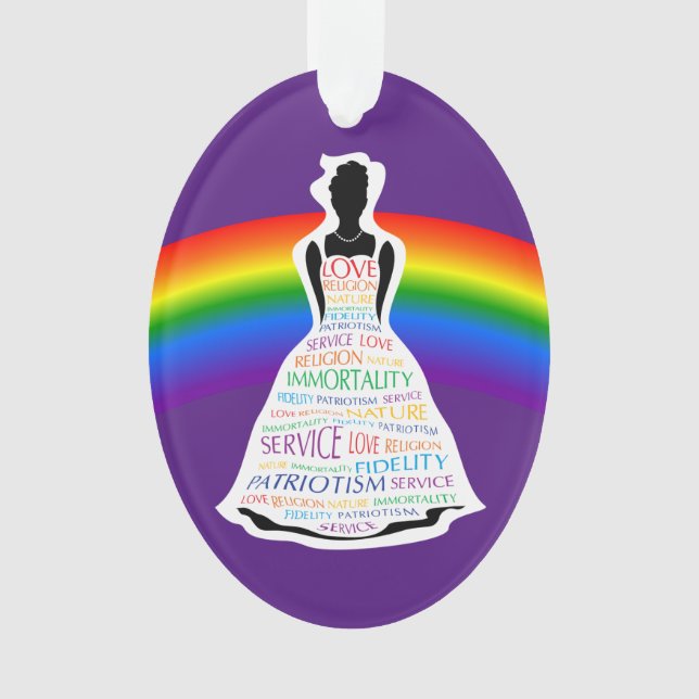 Rainbow Girl Christmas Ornaments, Masonic Gifts Ornament (Front)