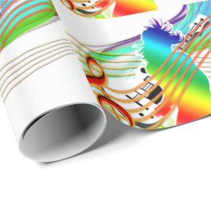 Rainbow Girl With Music Notes Wrapping Paper