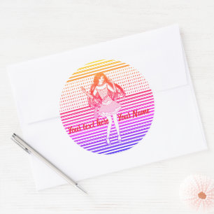 Rainbow girlfriend classic round sticker