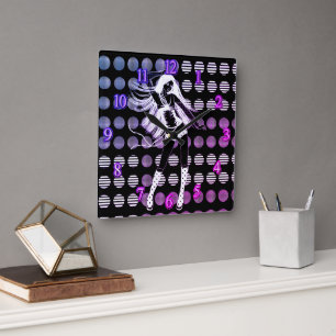 Rainbow girlfriend square wall clock