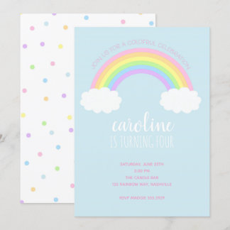 Rainbow Girl's Birthday Invitation