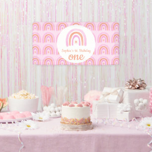 Rainbow Girl's first Birthday Party Banner