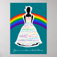 Rainbow Girls, Masonic Custom Poster Wall Art Gift