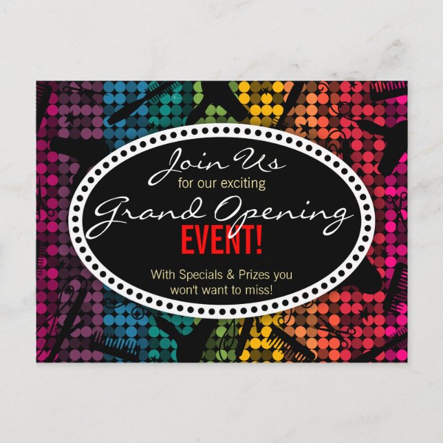 Rainbow Glam Custom Hair Salon Event Postcard (Front)