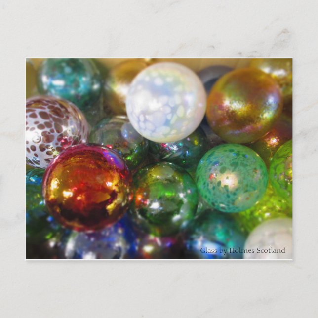 Rainbow Glass Baubles Postcard (Front)