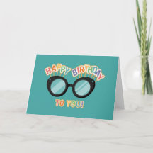 Rainbow Glasses Birthday Card