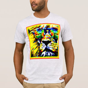 Rainbow Glasses Lion Painting. Buy Now T-Shirt