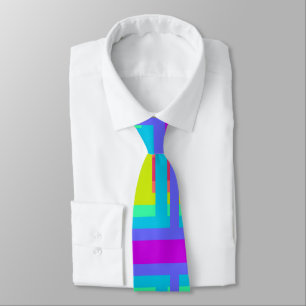 rainbow glitch pattern tie