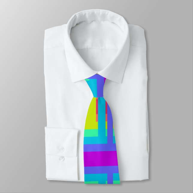 rainbow glitch pattern tie (Tied)