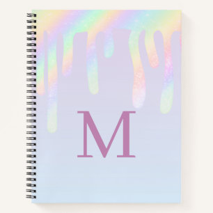 Rainbow Glitter Aesthetic Composition Notebook