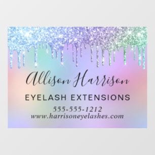 Rainbow Glitter Beauty Business Window Cling