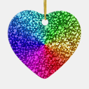 RAINBOW GLITTER CERAMIC TREE DECORATION