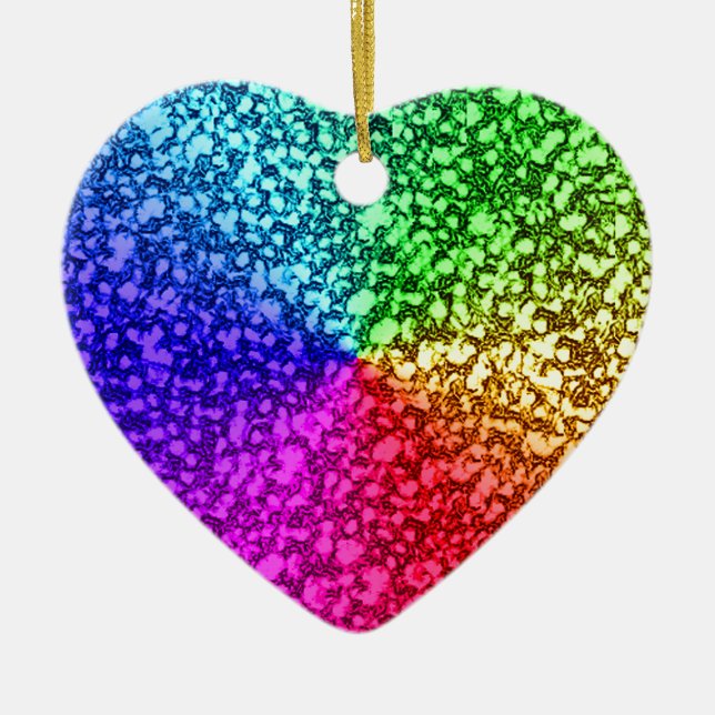RAINBOW GLITTER CERAMIC TREE DECORATION (Front)