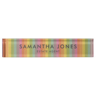 Rainbow Glitter Classic Personalised Nameplate
