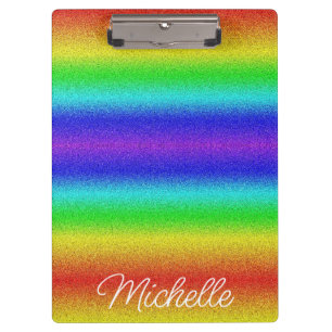 Rainbow Glitter Clipboard