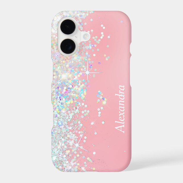 Rainbow Glitter Confetti Star Shine Pink (Back)