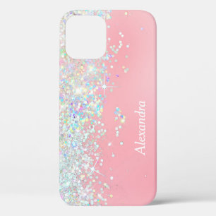 Rainbow Glitter Confetti Star Shine Pink iPhone 12 Pro Case