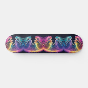 Rainbow Glitter Cosmic Galaxy Feminine Energy Sk8r Skateboard