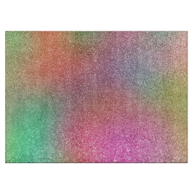 Rainbow Glitter Cutting Board (Front)